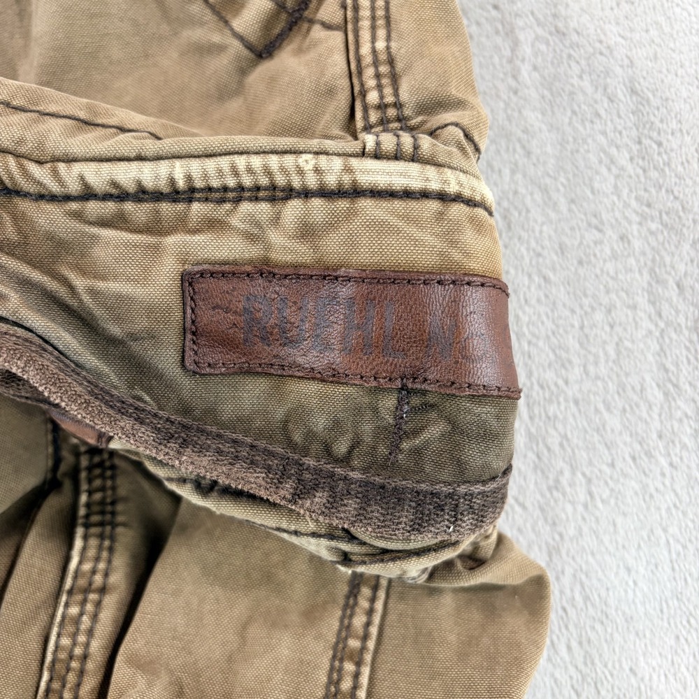 RUEHL No.925 Belted Cargo Pants in Surplus Green Men Large 36x30 Heavyweight - Picture 3 of 10